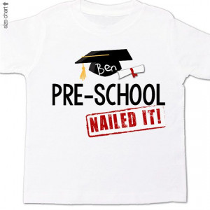 Pre-school graduation shirt - graduation cap and diploma funny pre ...