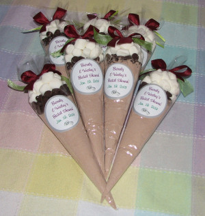 Personalized Bridal Shower Hot Cocoa Cone Favors - only $2.85 each!