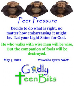 Peer Pressure #GodlyTeenBits #Jesus #Christian #God #TeenDevotional