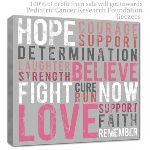Hope Cure Love ..All profits fro this canvas donated to the Pediatric ...