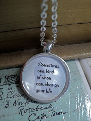 Cinderella Quote- Inspirational quote jewelry- Glass Pendant- Shoe ...