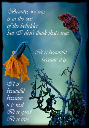 ... we say, is in the eye of the beholder, but I don't think that's true