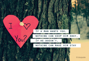 If A Man Wants You,Nothing Can Keep him away ~ Break Up Quote