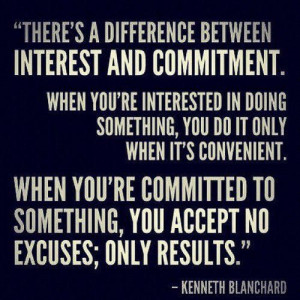 Commitment vs. Convenient - No Excuses