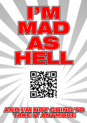mad as hell” (sketch) - a video quote from a movie “Network ...