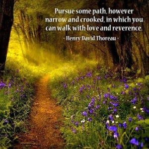 Pursue some path, however narrow and crooked, in which you can walk ...