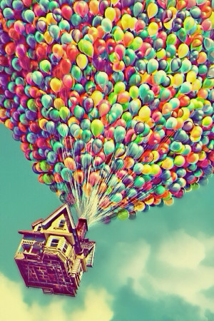 ... tags for this image include: balloon, house, movie, up and wallpaper