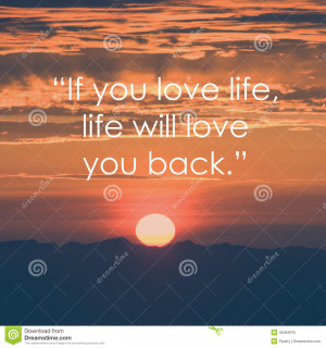 Life quote. Inspirational quote on sunrise background. Motivational ...