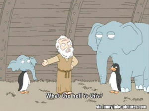 Funny Noah's Ark Elephant Penguin Cartoon Joke Picture Image - What ...
