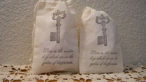 Set of 20 Hand stamped Skeleton Key Quote Wedding Valentines Day ...