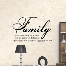 Family Tree Together Grow Quote Art wall Sticker Decal Kids Home Xmas ...