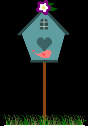 Birdhouse With Bird clip art