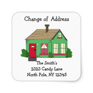 Cozy Home Change of Address Square Stickers