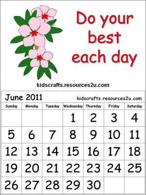 other june 2011 calendars june 2011 calendars with encouraging quotes ...