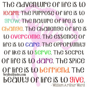 Beautiful thoughts About Life - The adventure of life is to learn. The ...