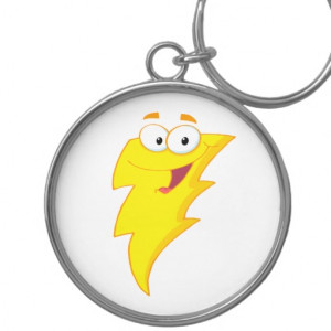 silly cute cartoon lightning bolt character keychains