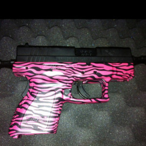 My pink zebra gun!