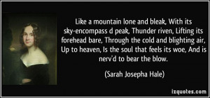Like a mountain lone and bleak, With its sky-encompass d peak, Thunder ...