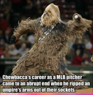 Chewbacca Pitching Funny Photo Pic Photos