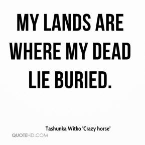 Tashunka Witko 39 Crazy horse 39 My lands are where my dead lie buried