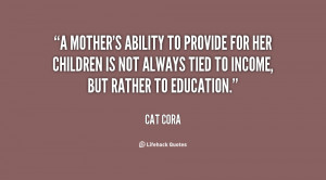 mother's ability to provide for her children is not always tied to ...