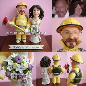 Personalized Firefighter Occupation Theme Cake Toppers & Decoration