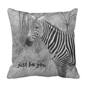 Cool Zebra Quote Throw Pillow--American MoJo