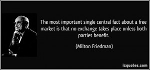 The most important single central fact about a free market is that no ...