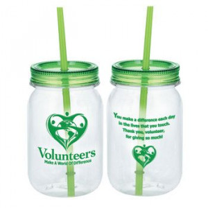 Volunteers Make A World Of Difference Green Mason Jar Tumbler