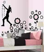 Volleyball vinyl wall decal sticker decor sports girls room quote art ...