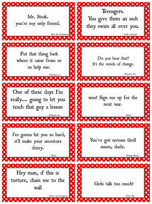 Disney Movie Quotes game with Free Printables!