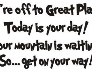Dr Seuss wall decal You're off to great places vinyl lettering quote ...