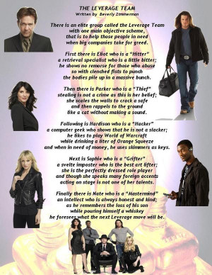 The Leverage Team - a poem I wrote back in 2010.