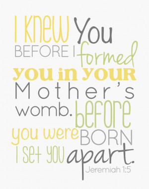 Bible Bite- 'I Knew You Before You Were Born' Jeremiah 1.5