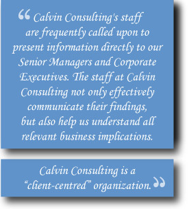 Calvin Consulting Group Ltd. projects are related to the following ...