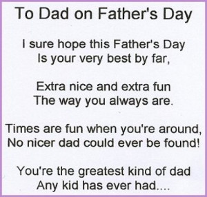 Father’s Day Poem for Dad