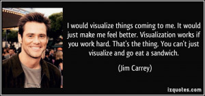 ... Visualization works if you work hard. That's the thing. You can't just