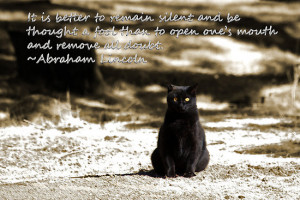 ... Gutzman › Portfolio › Black Cat Card with Remain Silent Quote