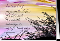 Teacher Retirement Congratulations - Watercolored Sunset, Sky, Sea ...
