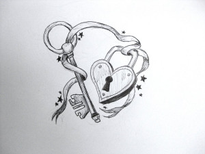 Heart Lock and Key Tattoo Designs