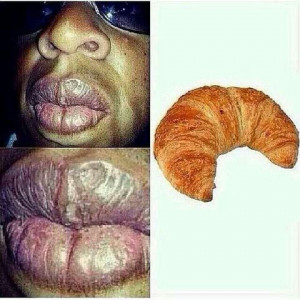 Lol! Jay-Z has croissant lips.