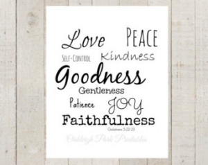 Black and White Fruits of the Sprir it Inspirational bible verse quote ...