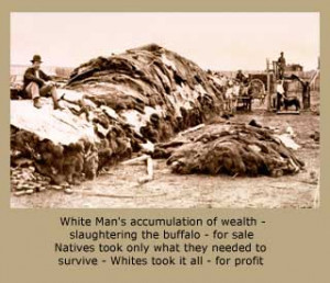 White Man’s accumulation of wealth - slaughtering the buffalo - for ...