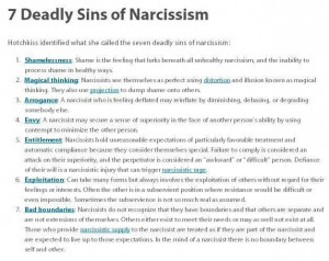 deadly sins of narcissism