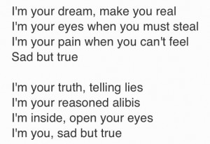 Sad but True- Metallica lyrics