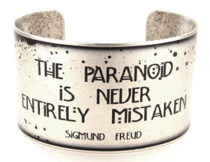 Sigmund Freud Paranoia Quote Cuff, Psychology Bracelet, Science ...