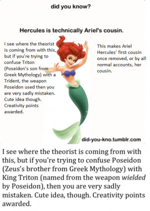 Ariel is Hercules' Cousin