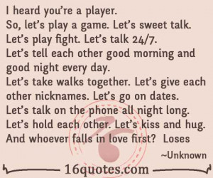 heard you re a player so let s play a game let s sweet talk