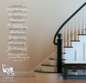 Mother Teresa Do Good Anyway Vinyl Wall Quote FREE US SHIPPING You ...