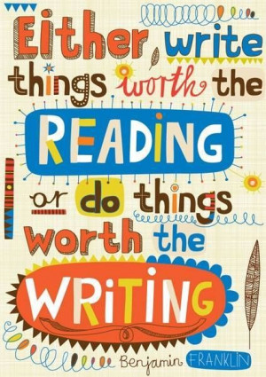 Reading and Writing quote by Benjamin Franklin.